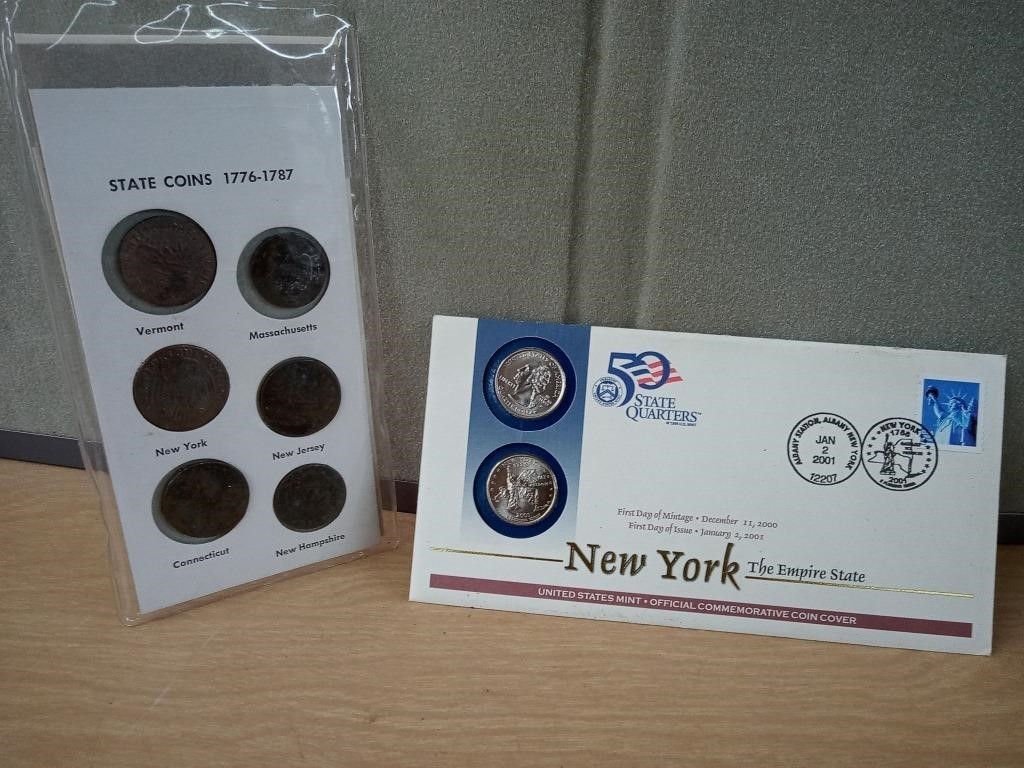 1776 - 1787 STATE COIN SET,NY STATE QUARTER SET