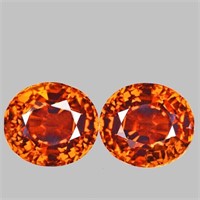 Natural Intense Orange Sapphire Pair {Flawless-VVS