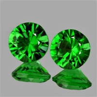 Natural Vivid Green Tsavorite Garnet Pair (VVS)