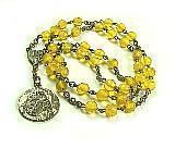 Vintage Faceted Crystal Topaz Bead Rosary