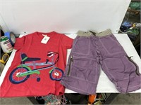 Size 7-9 yr old mini boden pants and shirt