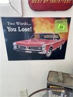 Pontiac GTO metal sign 11 x 16” reproduction