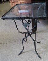 Small Glass Top Patio Stand