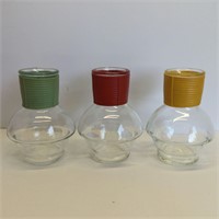 3 pc McKee Hottle Glasbake Clear Glass Mini Carafe