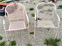 2 Vintage Metal Wrought Iron Deck Chairs