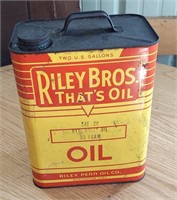 Vintage Riley Bros. One Gallon Oil Can