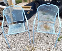 2 Vintage Metal Wrought Iron Deck Chairs