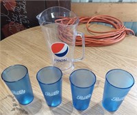 Vintage Set of Pepsi Pitcher and 4 Glasses
