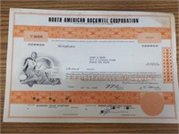 North American Rockwell corp stock certificate