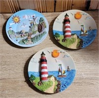 LIGHTHOUSE PLATES SET OF 3