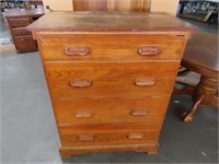 4drawer vintage Solid Ranch Oak Chest Dresser 32"
