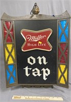 Miller Beer 3 Sided Hanging Advertising Sign