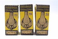 Lot (3) Vintage Sylavania Chimney Lamp Light Bulbs