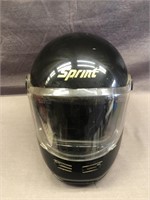MOTORCYCLE HELMET WITH CLEAR VISIR.   SIZE LARGE