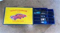 Matchbox series carrying case with a few cars