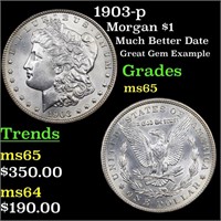1903-p Morgan $1 Grades GEM Unc