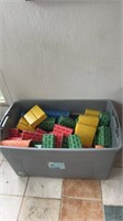 Tote full kids cardboard building blocks