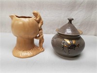 Sylvac Pottery Pitcher + Stoneware Covered Bowl