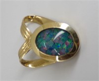 14K Yellow Gold slide with Opal