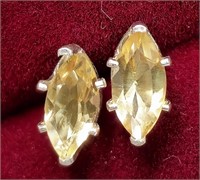 $140 Silver Citrine Earrings