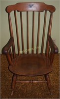 Vintage Colonial Maple Granny Rocking Chair