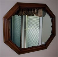 Maple Wood Framed 6 Sided Wall Mirror