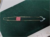 14KT Gold with Fire Opal Necklace marked 585