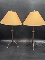 Pair of Metal Table Lamps w/ Shades