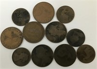 Old British pennies