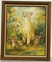Cheetah Family Oil Painting