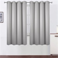 LEMOMO Light Grey Blackout Curtains 52 x 63 Inch
