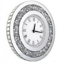 DMDFIRST Silver Round Mirror Clock 20x20inches