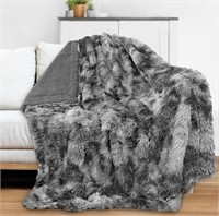 (new)Soft Fluffy Faux Fur Throw Blanket, Twin
