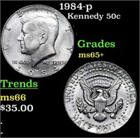 1984-p Kennedy Half Dollar 50c Grades GEM+ Unc