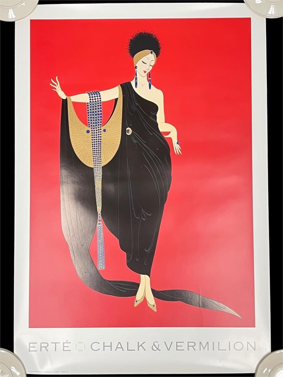 1992 Erte "Glamour" Chalk & Vermillion Print