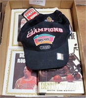 FLAT OF DENNIS RODMAN ITEMS & NBA BALL CAP