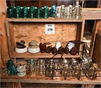 LOT OF ASSORTED GLASS & CERAMIC INSULATORS