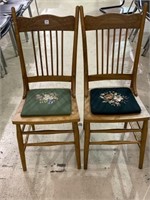 Lot of 2 Matching Pressed Back Chairs w/
