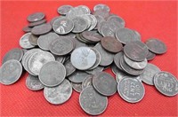 Large Lot 100 USA 1943 Steel Pennies WWII Coins