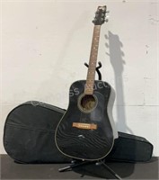 Washburn 6 String Acoustic Guitar w/ Case D10BK