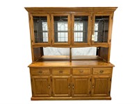 Oak China Hutch w/ Mirror Back