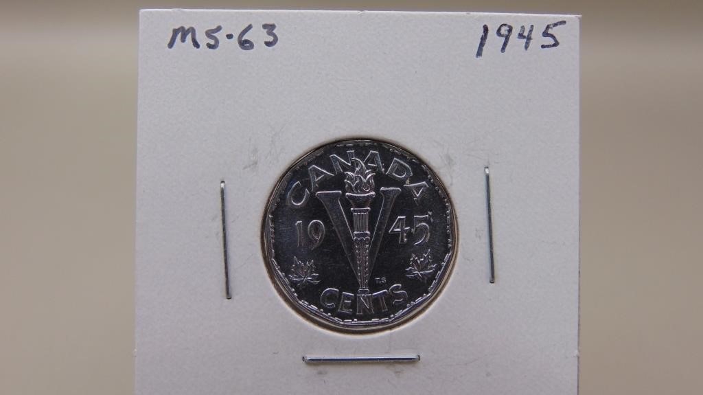 1945 Canadian Chrome Plated Nickel M S - 63
