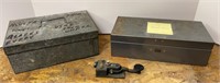 Vtg US Navy Telegraph & Galvanized Box
