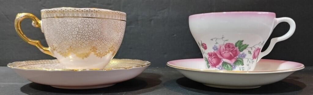 Pair Of Fine Bone China Cups & Saucers