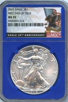 2016 Silver Eagle NGC MS-70 First Day Issue