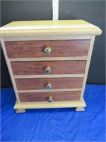 OAK JEWELRY CABINET - SM, MAHOGANY FRONT DRAWERS