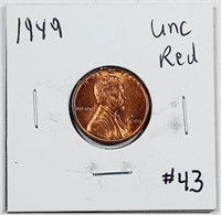 1949  Lincoln Cent   Unc Red