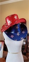 Lot of 2 Stars Patriotic Western Hats