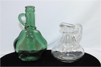 Lot of Two Glass Pitcher and Jug