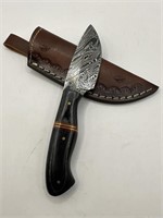 7” Damascus Style Fixed Blade Hunting Knife w/